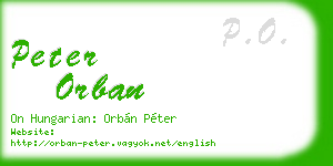 peter orban business card