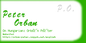 peter orban business card